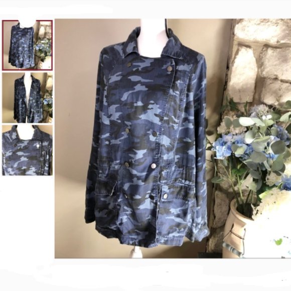 Lane Bryant Blue Camouflage Blue Jacket Size 18/20 - Picture 7 of 14